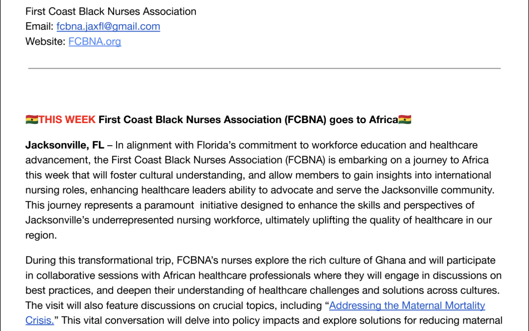 PRESS RELEASE – November 11, 2024: FCBNA Embarks on a Journey To Africa